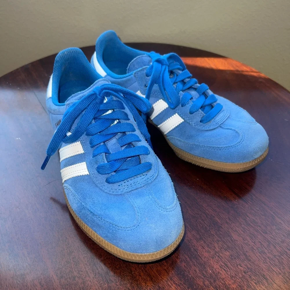 adidas Samba ADV Bluebird, White & Gum Skate Shoes - Picture 2 of 12